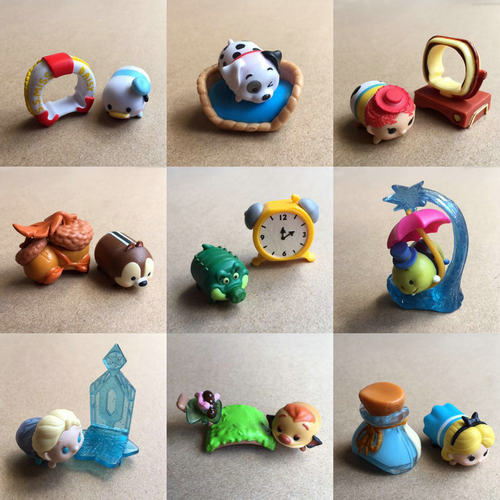正版散货tsum tsum硬坨公仔叠叠乐爱莎 维尼熊卡通模型玩具小场景 - 图3