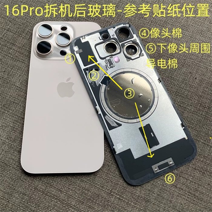 适用苹果16Pro 16Promax后盖玻璃贴纸 像头棉石墨黑贴 后壳散热贴,淘宝优惠券,粉丝福利购,淘宝优惠卷