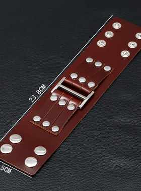 网红热销复古多层铆钉手链个性欧美朋克风男士宽皮手链