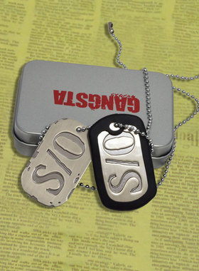 优质 黑街GANGSTA 狗牌 项链 军牌 匪徒黄昏人种S/0 S0 S/O