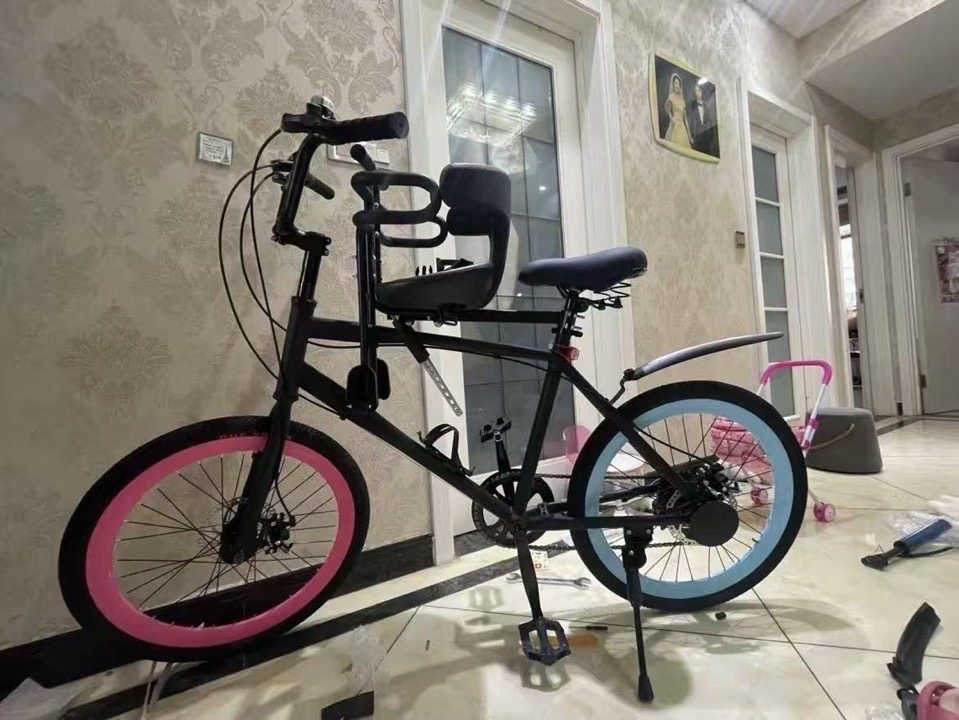 22寸成人变速公路自行车 自配宝宝椅 遛娃男女双碟刹载孩子自行车,淘宝优惠券,粉丝福利购,淘宝优惠卷