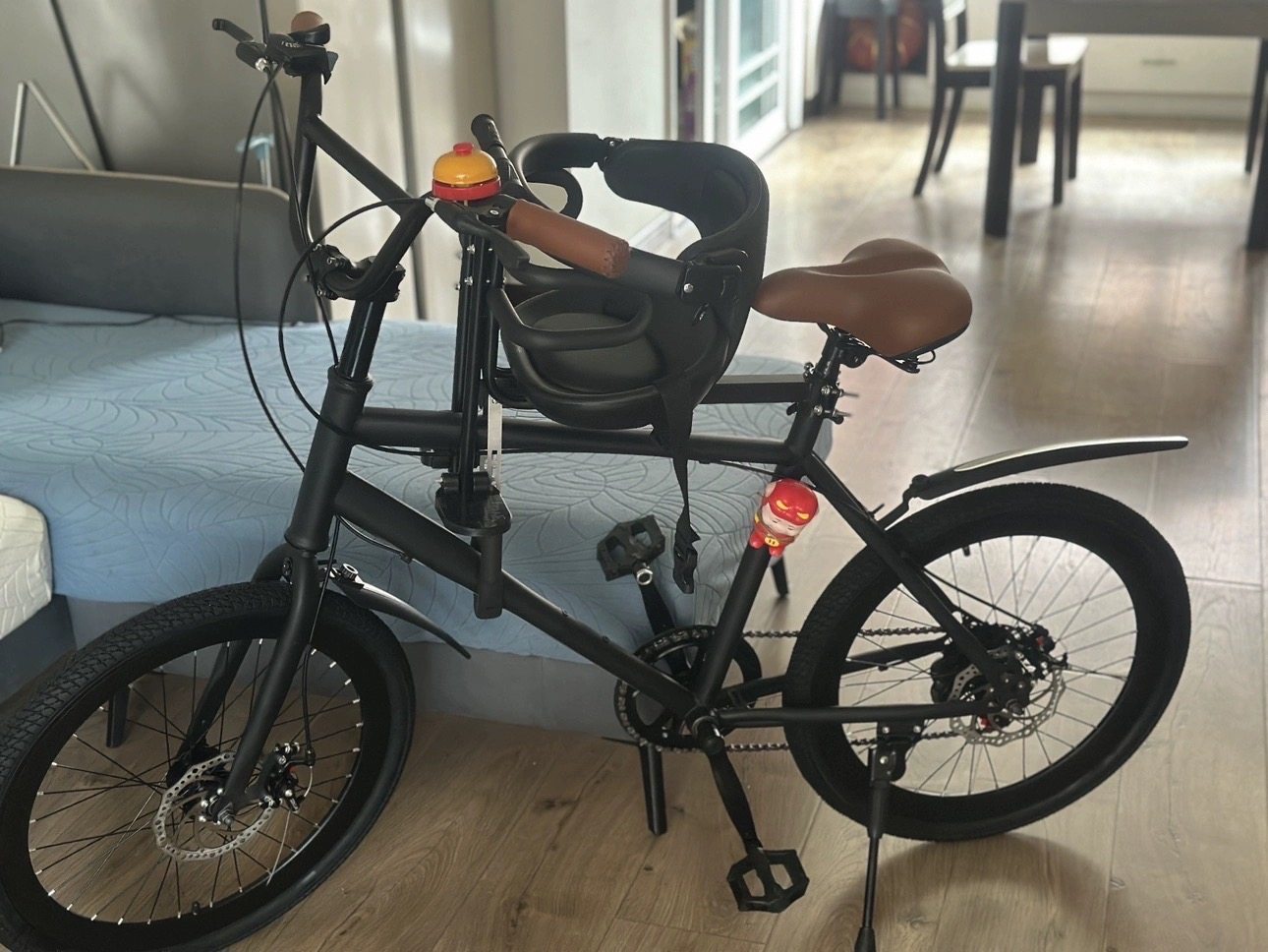 22寸成人变速公路自行车 自配宝宝椅 遛娃男女双碟刹载孩子自行车,淘宝优惠券,粉丝福利购,淘宝优惠卷