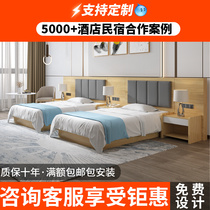 Guest House Special Bed Hotel Furniture Mark Room Full Hotel Bed Customised Folk Accommodation Rental Room Apartment double single