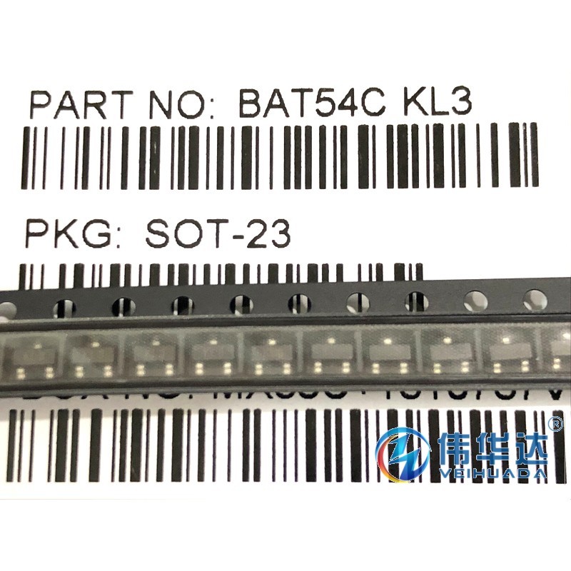 原装正品 BAT54C 丝印KL3 SOT-23 30V/200mA 肖特基二极管 100只 - 图0