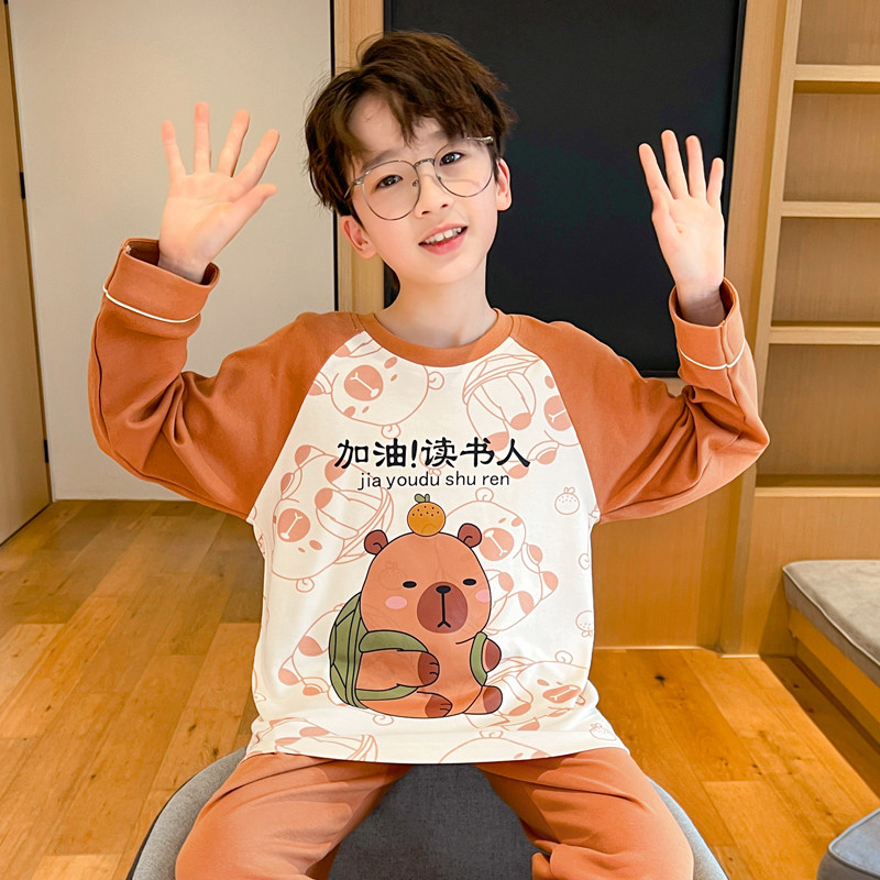 高达卡通睡衣儿童男孩长袖保暖高端纯棉2025春秋天男童家居服套装,淘宝优惠券,粉丝福利购,淘宝优惠卷