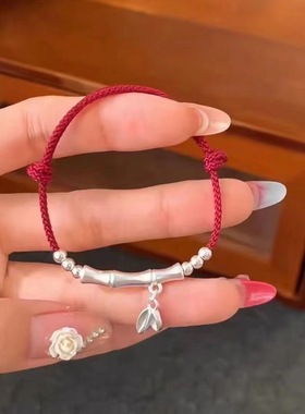 ZY15号复古竹节红绳转运手链女款情侣对链简约百搭