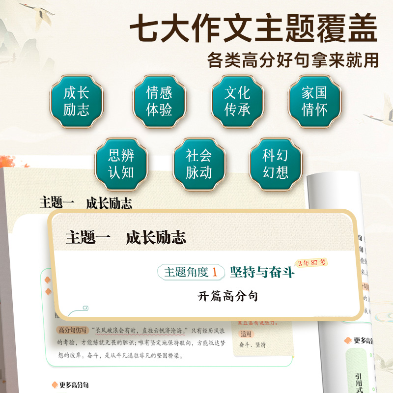 时光学初中作文高分句1200例初一二三作文金句1000例万能公式写优秀作文好词好句好段七八九年级语文同步写作技巧高分素材积累大全 - 图3