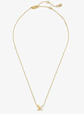 新款ks时尚简约设计感18k迷你蝴蝶吊坠短款镀金项链简约气质