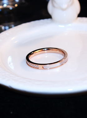 贝壳钛钢时尚风韩版不掉色戒指