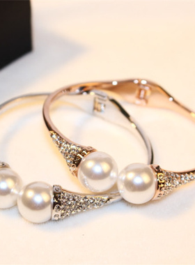 网红大珍珠原创手镯个性百搭小众