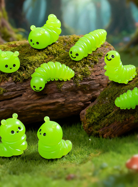 微景观小动物树脂卡通毛毛虫摆件