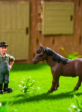 农场动物农夫摆件创意桌面微景观