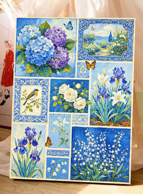数字油画diy花事系列手工填色风景花卉儿童成人治愈手绘装饰画