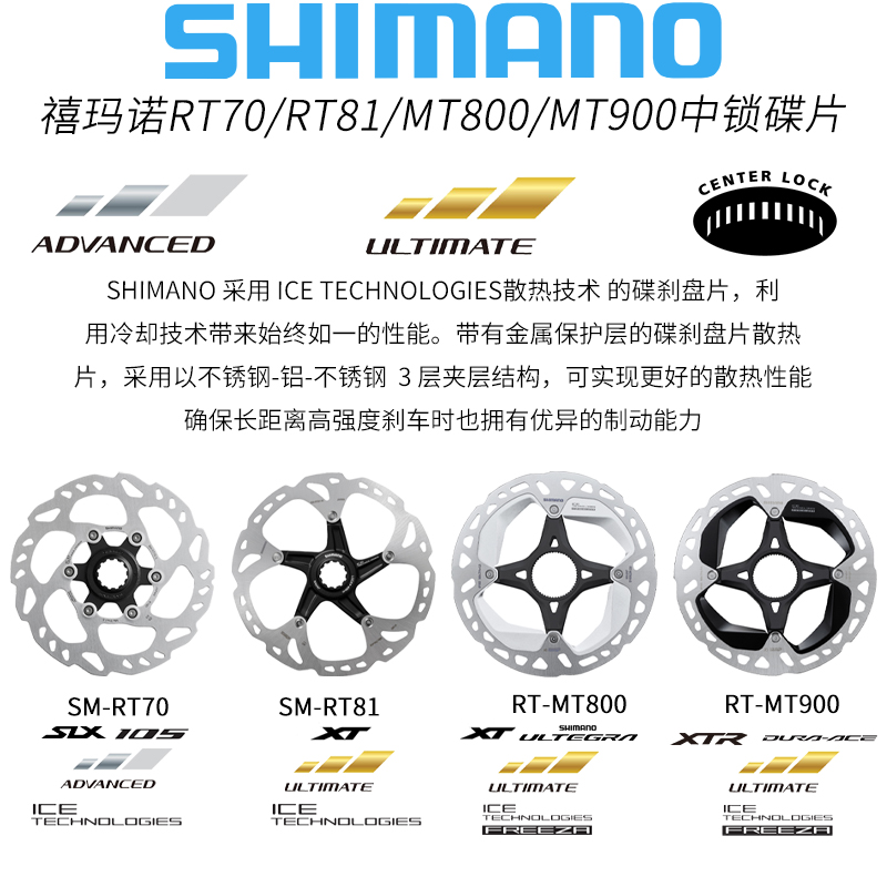 SHIMANO禧玛诺SM-RT54中锁RT56六钉碟片山地车刹车碟刹盘RT30 26 - 图0