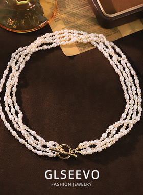 原创手工设计天然珍珠卡扣项链脖颈链女感时尚百搭锁骨链
