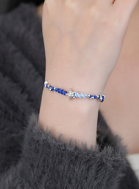 足银s999海星小鱼手链小清新简约甜美时尚韩风韩系精美手饰