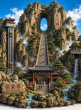 湖南张家界天门山冰箱贴2026金属浮雕磁贴旅游纪念品文创伴手礼