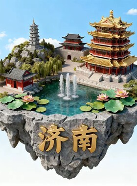 济南文创冰箱贴2026新款金属浮雕磁贴山东济南旅游纪念品伴手礼物