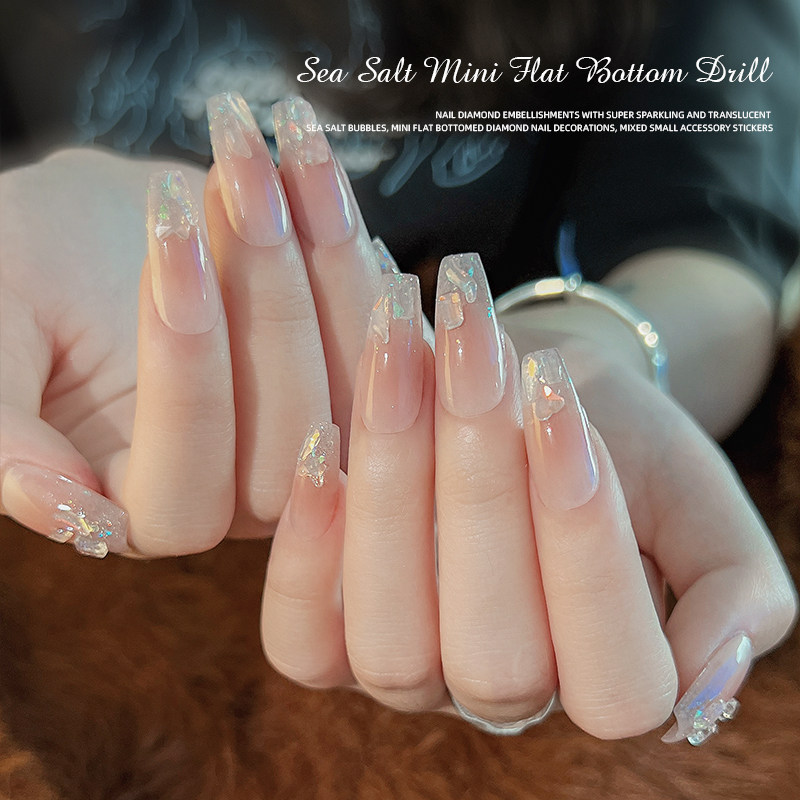 美甲钻网红爆款饰品平底异形迷你海盐气泡极光透色指甲配件50混装,淘宝优惠券,粉丝福利购,淘宝优惠卷