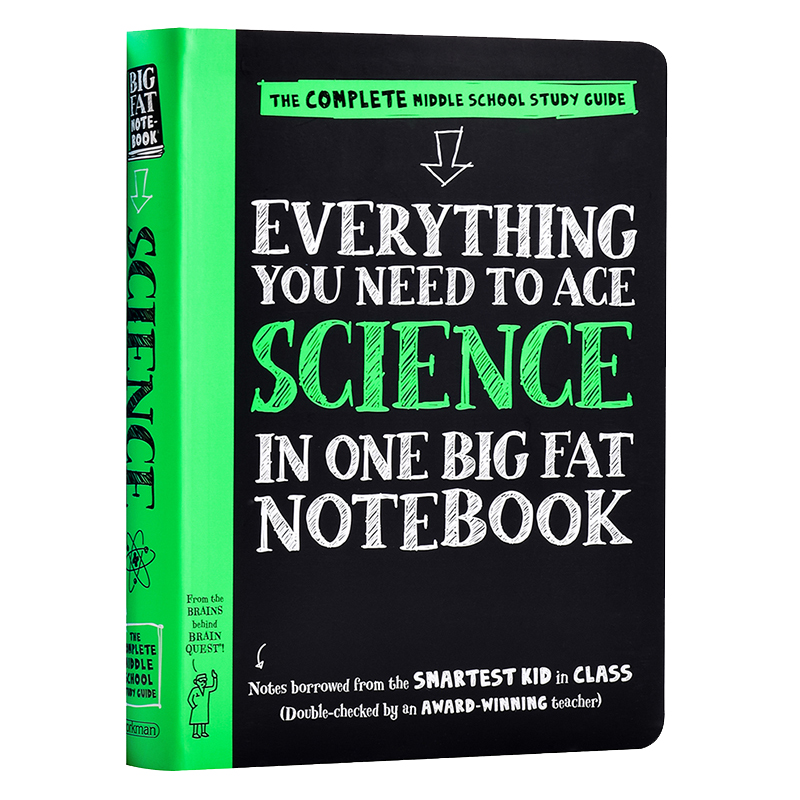 美国中学生优等生笔记4册英语数学科学历史学霸笔记英文原版Everything You Need to Ace Science/Math/english课堂笔记Workman-图2