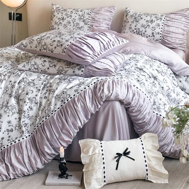 Class A French high-end romantic pure cotton four-piece set
