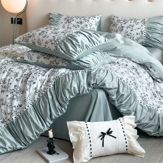 Class A French high-end romantic pure cotton four-piece set