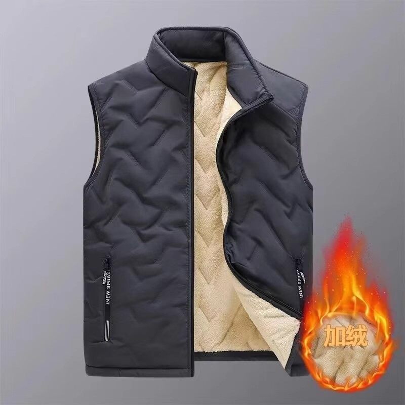 羊羔绒马甲男款冬季爸爸装羽绒棉衣加厚保暖坎肩背心便宜马夹外套,淘宝优惠券,粉丝福利购,淘宝优惠卷