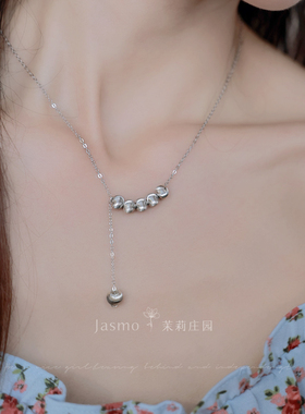 小众纯银猫眼珠项链锁骨链女