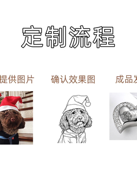 钛钢爱心项链吊坠宠物照片定制