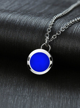 欧美银饰项链骨灰盒黑色吊坠