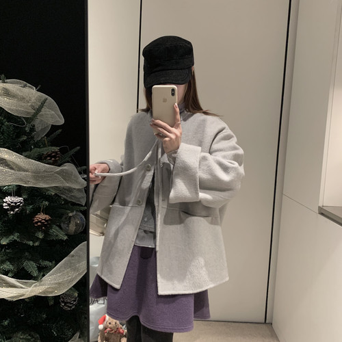 拿铁-圆领不挑人一手长巨显瘦百搭羊毛外套（含100澳毛）121611w4 - 图0