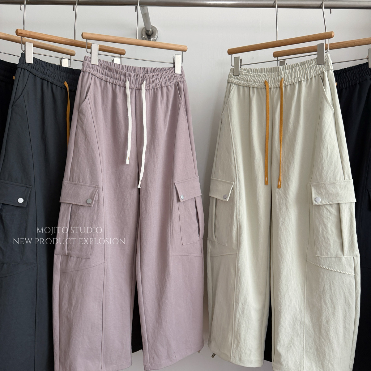 MOJITO-春款限时折扣2026早春新款工装裤松紧腰工装裤休闲裤11794,淘宝优惠券,粉丝福利购,淘宝优惠卷