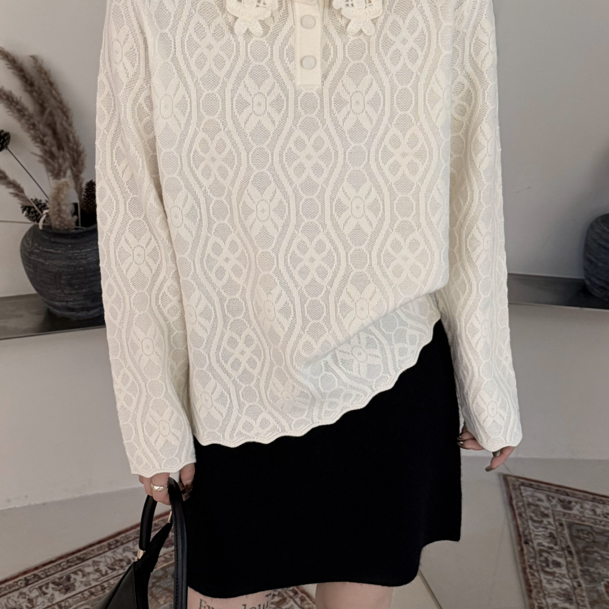 TB媞宝-卖w件26年早春爆单王温柔蕾丝钩花娃娃领甜系针织衫52923,淘宝优惠券,粉丝福利购,淘宝优惠卷