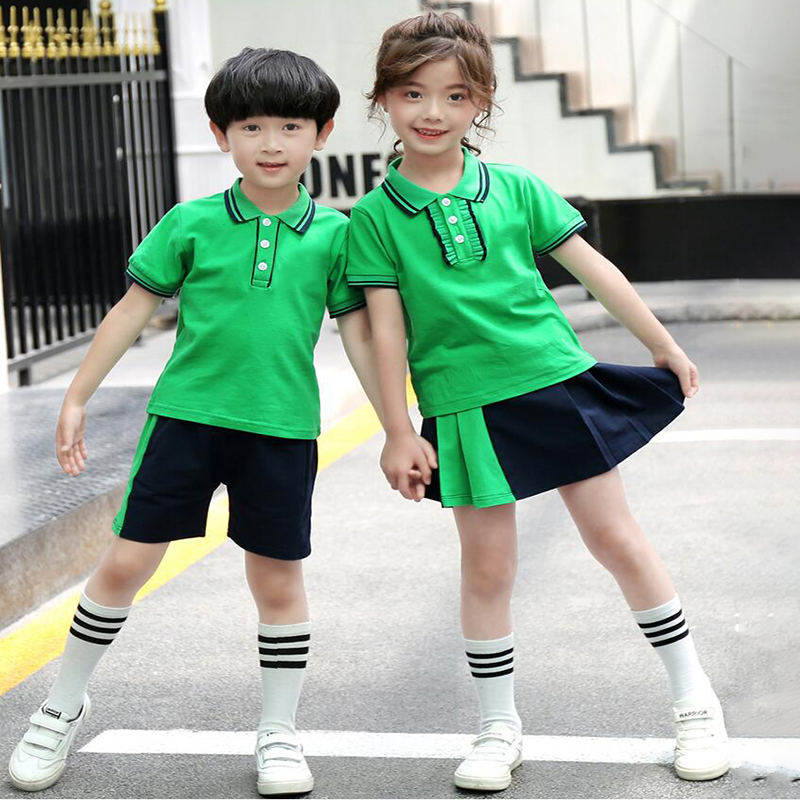 幼儿园园服夏装小学生校服纯棉夏季新款短袖运动套装演出服定做