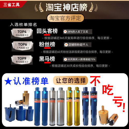 三省全钴纯钴基水钻钻齿刀齿钢筋混凝土焊接复焊刀头牙齿蓝光齿 - 图2