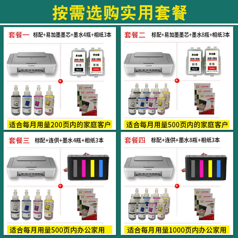 佳能mg2400办公复印家用小型打印机 佳能锦兴朋加喷墨多功能一体机