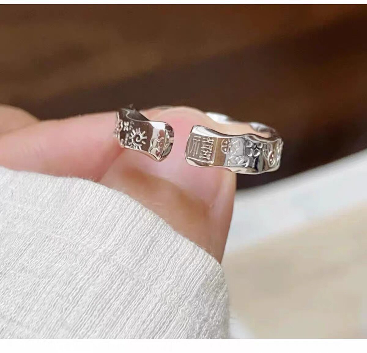 Pure silver 9999kitty sterling silver ring sweet and cute girl graffiti kt cat silver ring gift for girlfriend