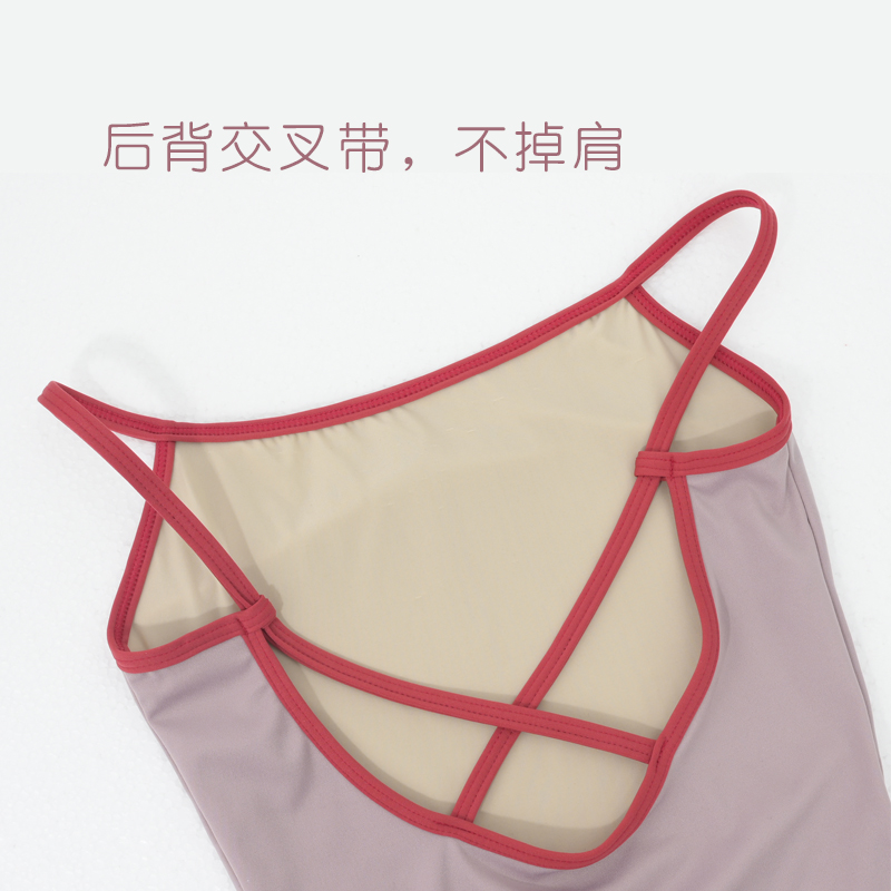 儿童舞蹈服夏季吊带练功服女童芭蕾考级形体服中国舞拼色跳舞服装 - 图1
