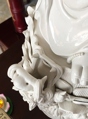 德化陶瓷大号观音佛像1米滴水观世音菩萨像家居客厅寺庙供奉摆件