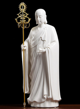 德化白瓷地藏佛像摆件居家供奉镇宅家用陶瓷九华山地藏王菩萨站像