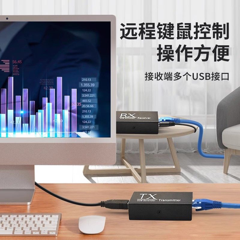 USB信号放大器50米USB延长线USB转网线(RJ45接口) HUB4口集线器,淘宝优惠券,粉丝福利购,淘宝优惠卷