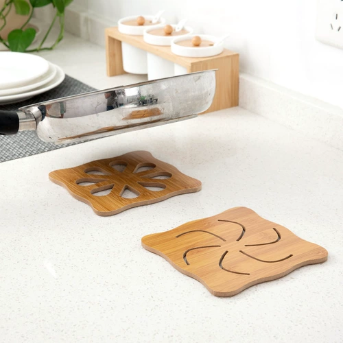 Деревянный мультяшный нескользящий креативный настольный коврик, милая чайная чашка