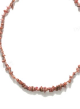 王鹤棣同款彩浅粉咖桔色碎石米珠拼接项链圈自然田园多巴胺潮饰品