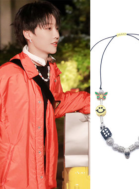 刘雨昕同款珍珠骰子蝴蝶硬核项链