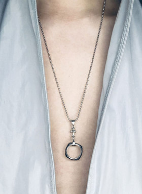 圆圈钛钢项链明星同款