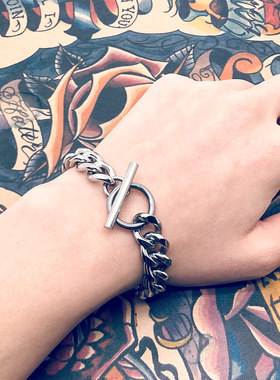 披荆斩棘的哥哥张淇同款OT扣钢圈手链环摇滚明星黑豹乐队潮酷饰品