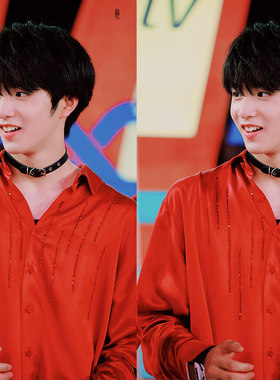 时代少年团刘耀文黑色明星颈链