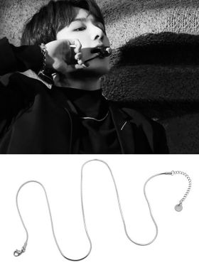 田柾国同款软蛇骨钛钢项链