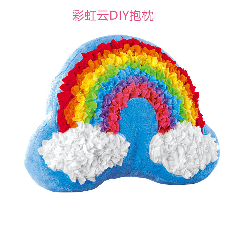 儿童diy手工制作抱枕创意戳戳乐毛绒狐狸布艺材料包亲子女孩玩具-图1