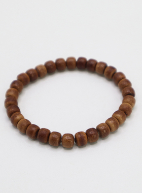 枥木鞍革皮手串925银无相珠手链